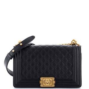 Chanel Boy Flap Bag Quilted Caviar Old #238288C48B
